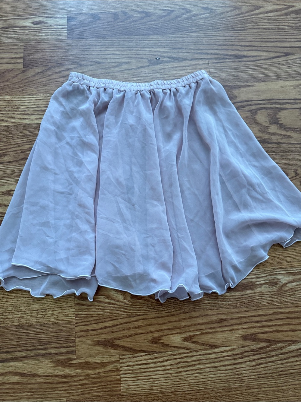 Women’s Light Pink Chiffon Skirt - Elastic Waist Size S